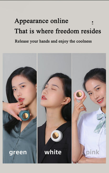 USB Hanging Neck Fan Portable Mute Mini Clip Hanging Waist Electric Fan 900mah Leafless Fan 3 Speeds for Outdoor Camping Fishing