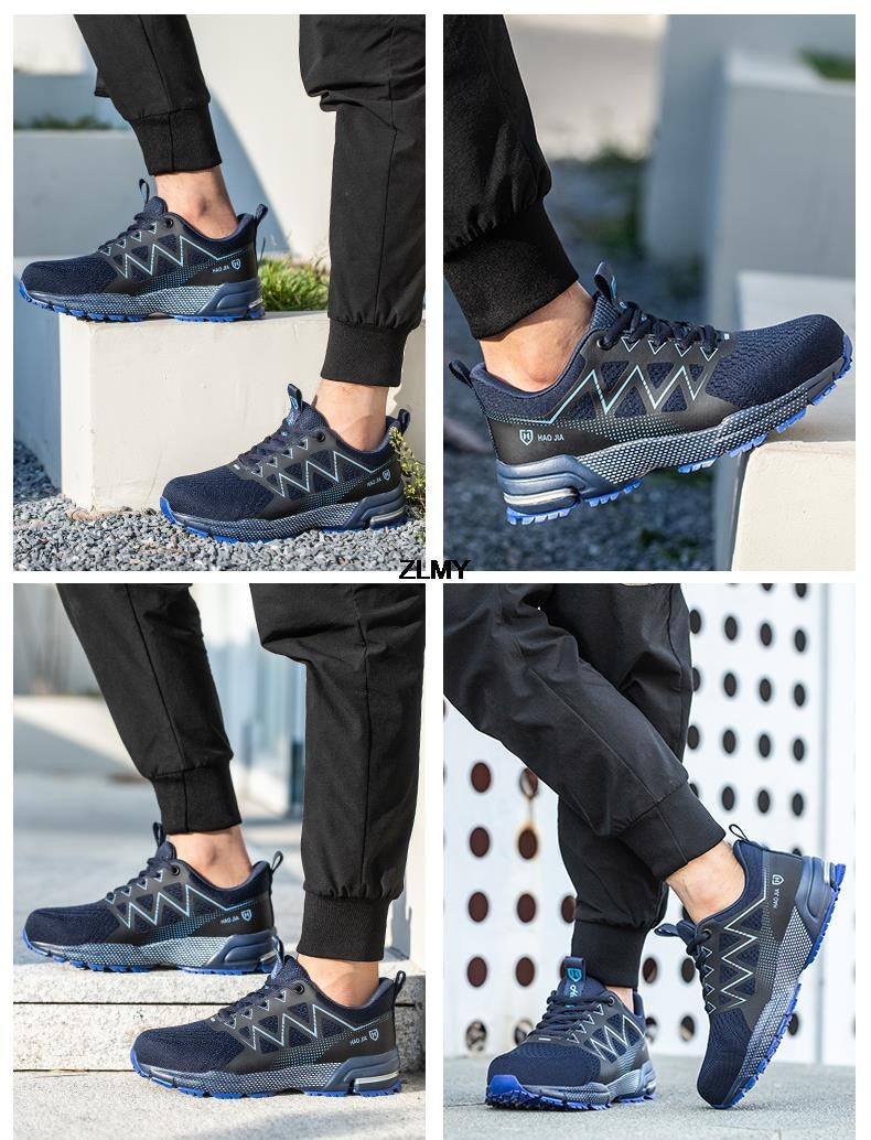 Anti-smash Safety Shoes Men Steel Toe Sneakers Puncture Proof Breathable Work Boots Man Fashion Construction Protective Footwear