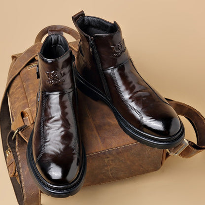 British-style Men's Casual Retro Chelsea Boots for Men Autumn Winter Cow Leather Shoes Male Fashion New Designer Ankle Boots Man