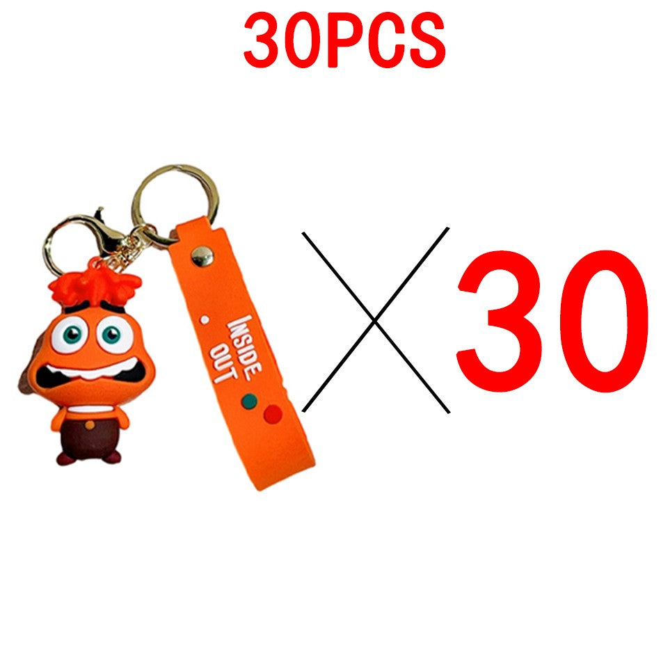 30 Peças/Conjunto Atacado Chaveiro Divertida Mente 2 Boneco de Personagem de Desenho Animado Fofo Chaveiro Pingente de Boneca de Personagem de Filme para Presente Infantil