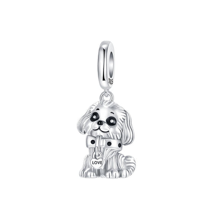 925 Sterling Silver Dog Charms French Bulldog Poodle German Shepherd Beagle Dachshund Pendants Fit Bracelets DIYJewelry Gift