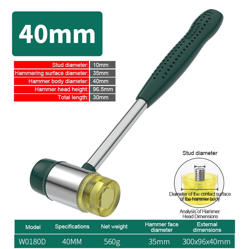 WYNN'S Double-Faced Soft Hammer Mallet Rubber Hammer for Home Flooring Decoration Installation Hand Tool Jewelry Craft DIY Work