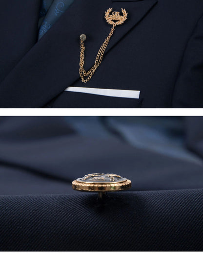 2025 Suit (Blazer+ Trousers) Men's Fashionable Gentleman Business Double-breasted British-style Banquet Host Casual Wedding Suit