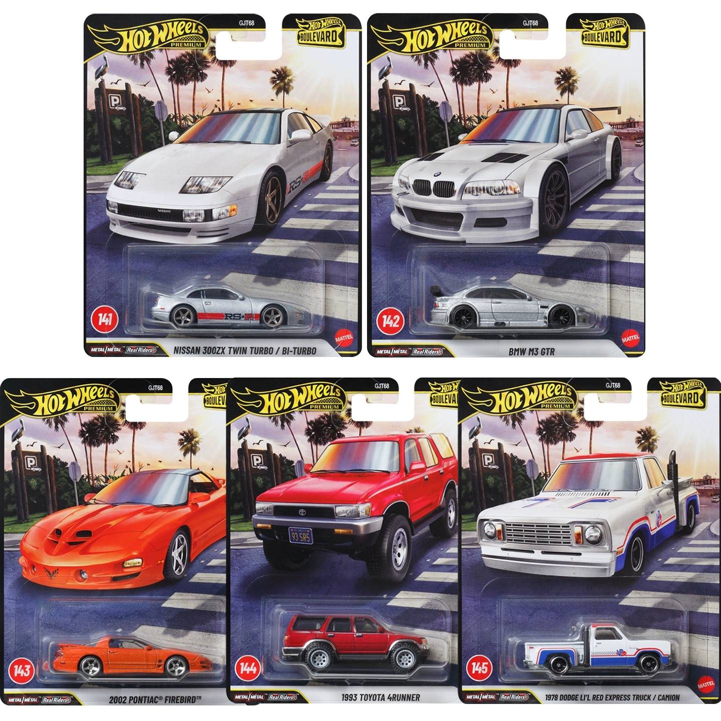 Hot Wheels Premium BMW M3 GTR Pontiac Nissan Toyota Dodge New Boulevard 29 Liga 1:64 Veículo Fundido Modelo de Carro Colecionável Brinquedo