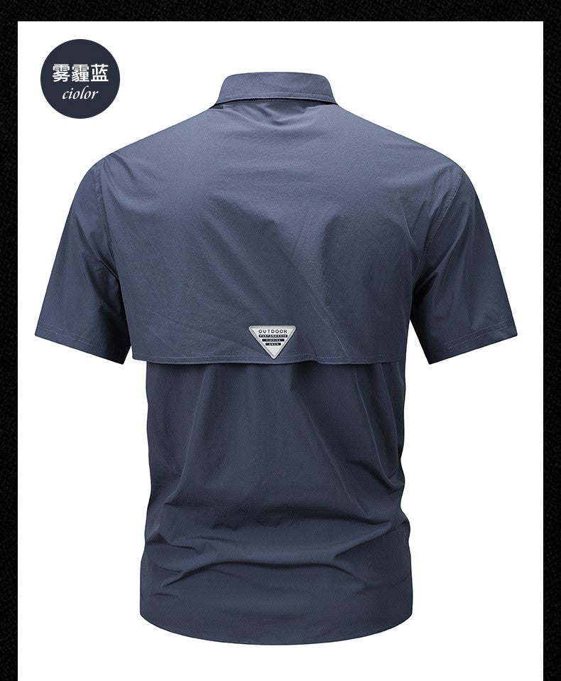 Men's Breathable Short Sleeve Shirt Men Casual Tactical Cargo Shirts Summer Quick Dry Hiking Work Shirts for Man Short-sleeved