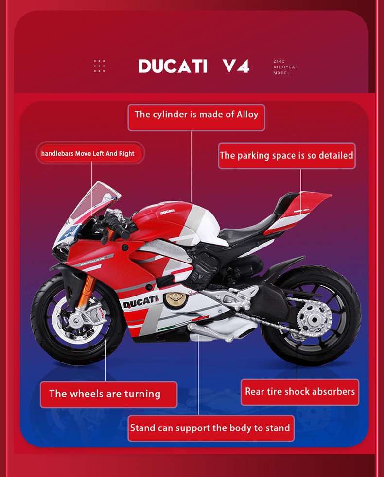 Maisto 1:18 Ducati Panigle V4 S Diavel Kawasaki Ninja H2 R Brinquedos de Modelo de Motocicleta Colecionáveis Hobbies