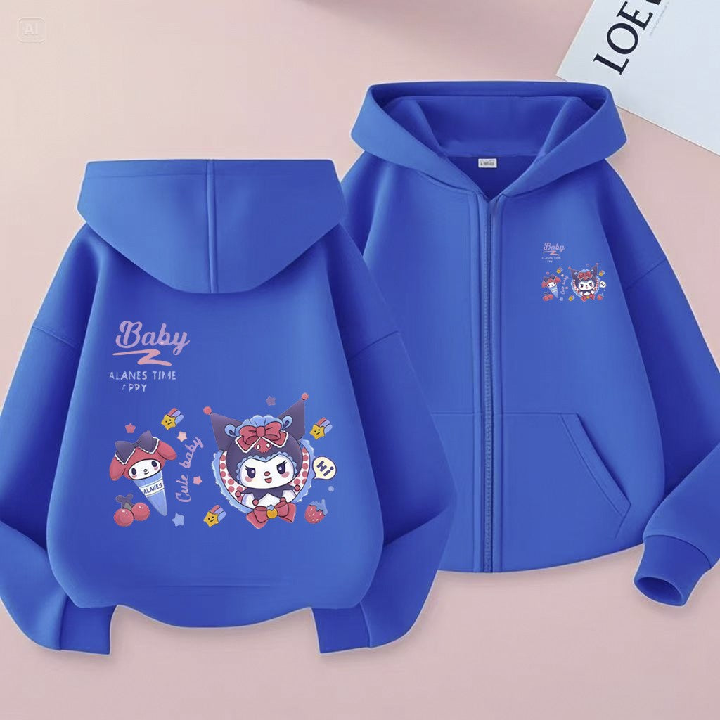 Purple Cool Lomi Children's Cardigan Printed 2D Cardigan for Boys and Girls Aged 2-12, Sweet, Fun, Multi functional, Cute Long s