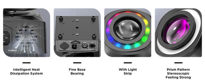 Datewink 120W LED Beam Moving Head Light 8 Patterns RGB Stage Lighting Effect DMX512 For DJ Disco Show Concert Party KTV Karaoke