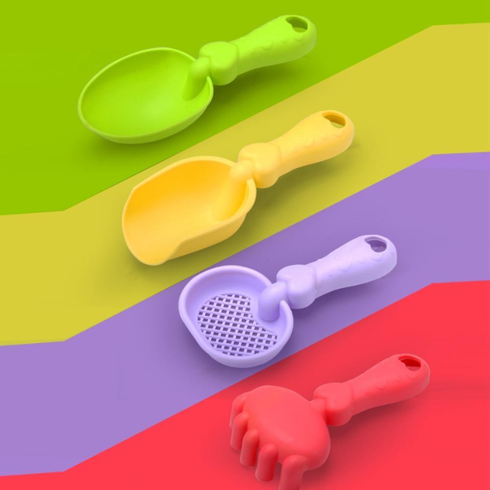 Beach Toy Set for Kids Plastic Sand Play Set with Bucket, Shovels, Molds Sea Creature Molds, Smooth Edges, Bright Colors