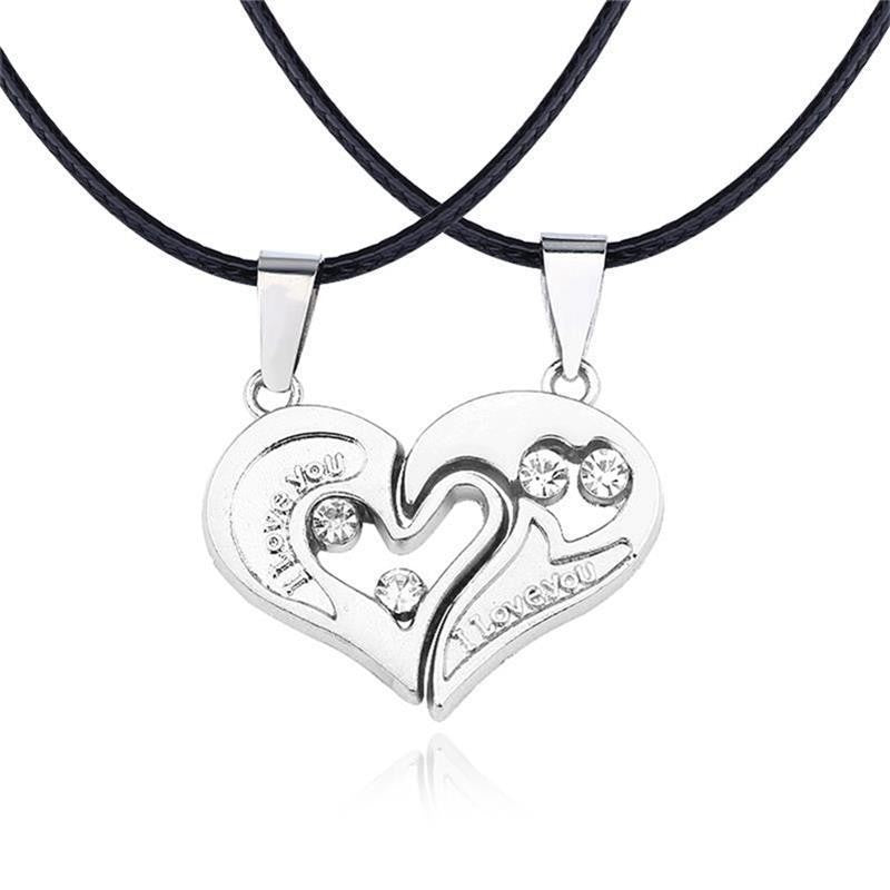 Eu Te Amo Melhores Amigos Colar de Casal Jóias Quebra-Cabeça BFF Chave Fechadura Tai Chi Coração Pingentes Colares para Mulheres Homens Presente Collier