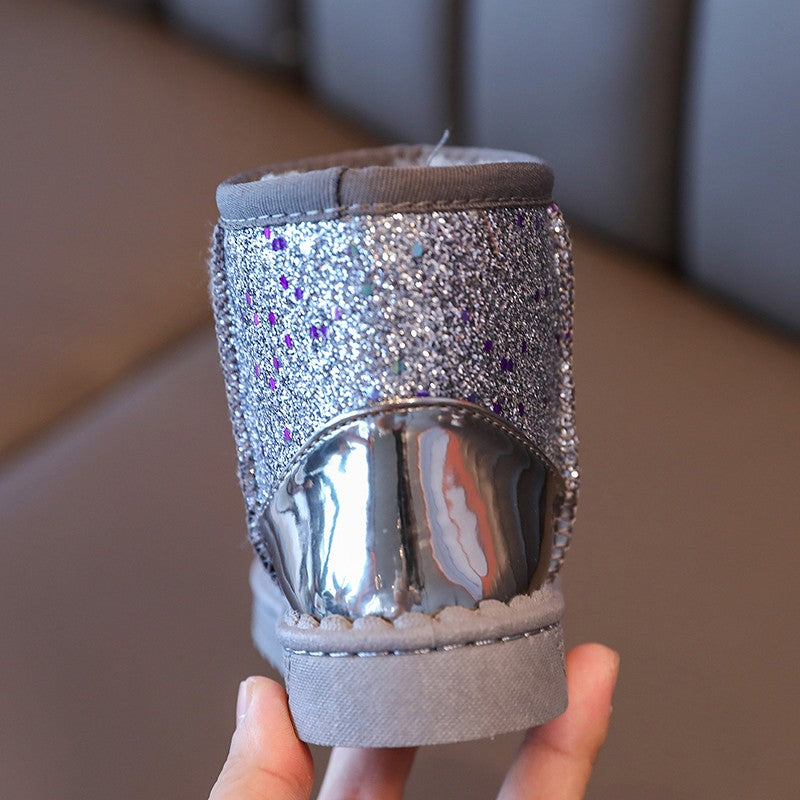 Children Warm Shoes Autumn Winter Boots Boys Girls Snow Shoes Fashion Shinny Soft Antislip Girls Boots 25-36 Sport Snow Boots