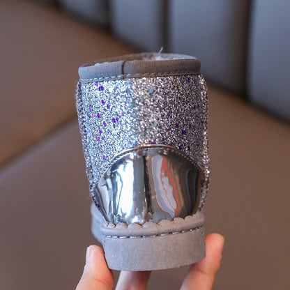 Children Warm Shoes Autumn Winter Boots Boys Girls Snow Shoes Fashion Shinny Soft Antislip Girls Boots 25-36 Sport Snow Boots