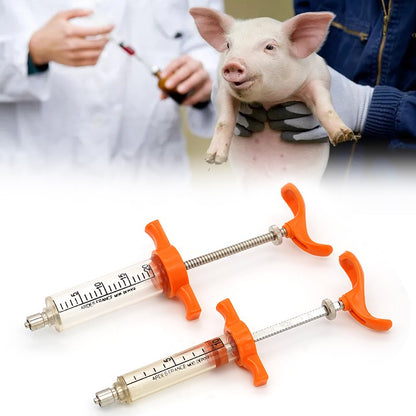 Seringa de alimentação de aves, ratos e papagaios – Injeção de vacina ajustável com tubo reto de 10 ml/20 ml para ferramentas veterinárias