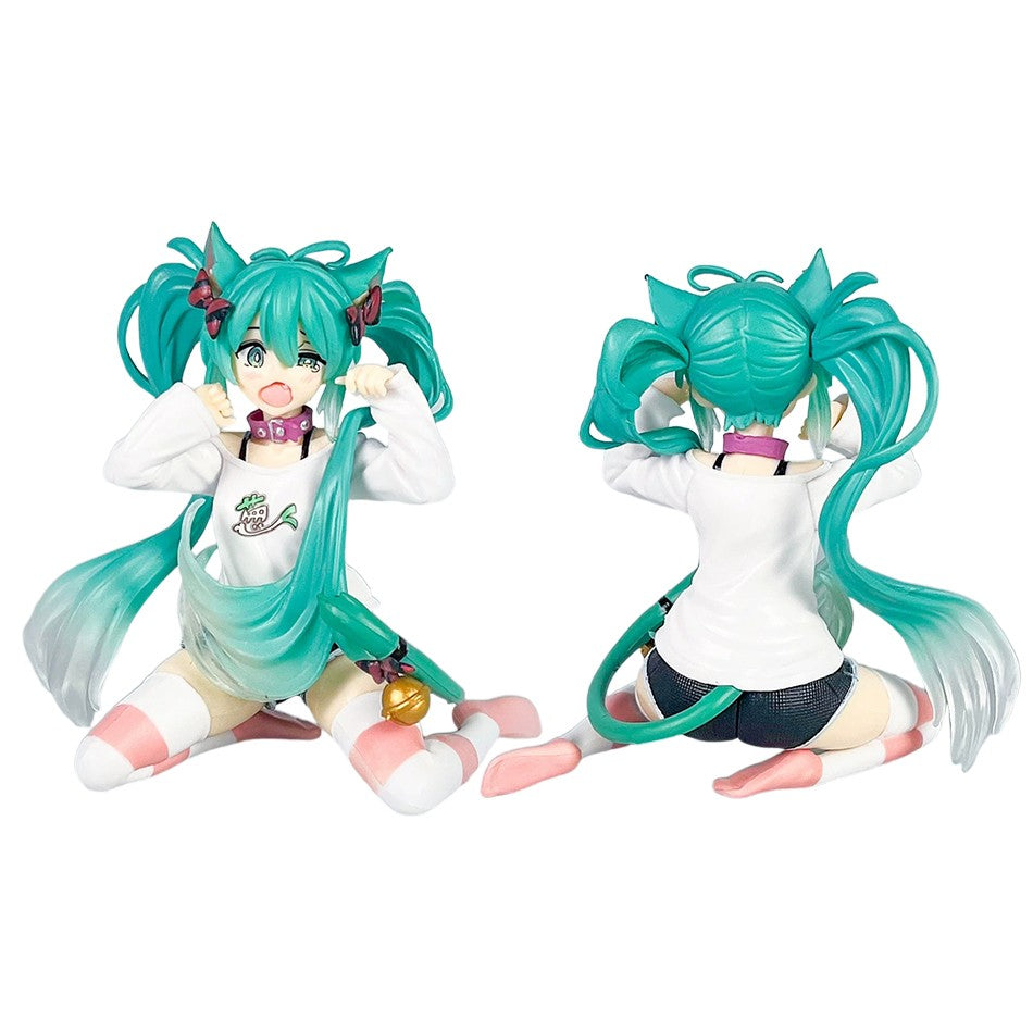 Animação Anime Linda Garota Hatsune Miku Artesanal Diabo Hatsune Miku Orelha de Gato Hatsune Miku Fofa Artesanal Modelo de PVC Decorações