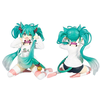 Animação Anime Linda Garota Hatsune Miku Artesanal Diabo Hatsune Miku Orelha de Gato Hatsune Miku Fofa Artesanal Modelo de PVC Decorações