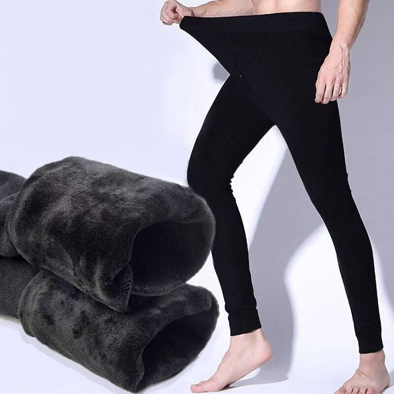 -30° Winter Thicken Keep Warm Long Wool Sheepskin Pants One Piece of Fur Men's and Women's High Waist Wool Liner Pants