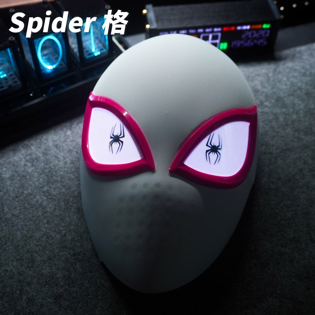 Superhero Gwen Stacy Cosplay Mask With Eye Light Headgear Face Shield Halloween Party Adults Costume
