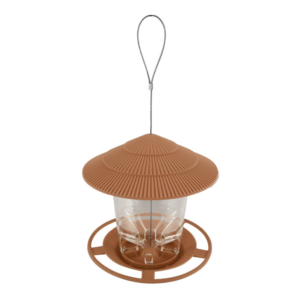 Alimentador Automático de Pássaros com Alimentação por Pé, Ferramenta de Alimentação Externa, Alimentador de Pássaros Suspenso para Castanhas, Dispensador com Múltiplos Buracos, Recipiente para Alimentos