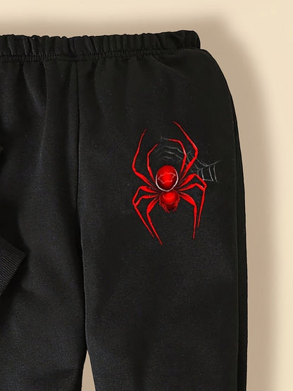 Autumn Children Boy Clothes Set Kid Girls Spider Printed Sweatshirts Pullover Top And Pants 2 Piece Suit Long Sleeve Tracksuits