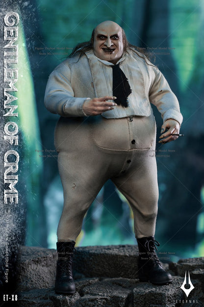 Boneco Articulado Colecionável Eternal Toy ETX8 1/6 Comics Villain Gentleman of Crime Pinguim Jazz Conjunto Completo 12'' com Traje e Guarda-Chuva