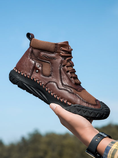 New Autumn Handmade Leather Men Boots Outdoor Design Sneakers Man Breathable Casual Leather Shoes Men Ankle Boots Fall Plus Size