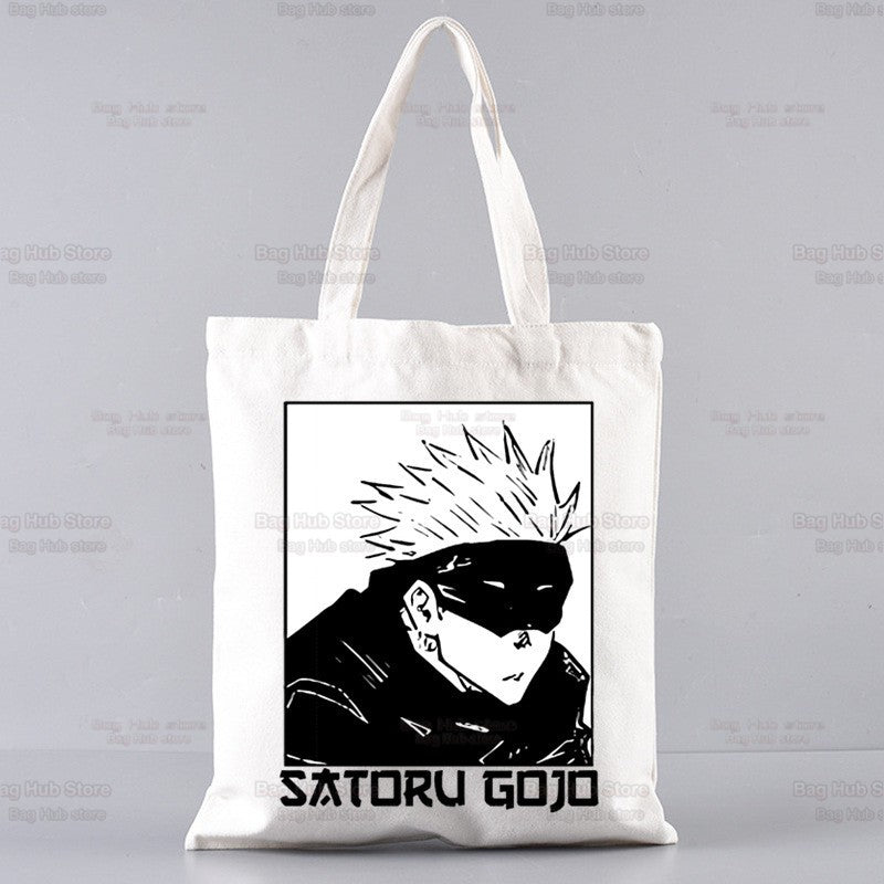 Jujutsu Kaisen Cartoon Shopping Bag Ryomen Sukuna Itadori Yuji Bolsas De Tela Shopper Okkotsu Yuta Gojo Satoru Shopping Jute Bag
