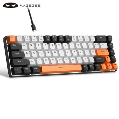 MageGee Portable 60% Mechanical Gaming Keyboard, MK-Box LED Backlit Compact 68 Keys Mini Wired Office Keyboard for Windows PC