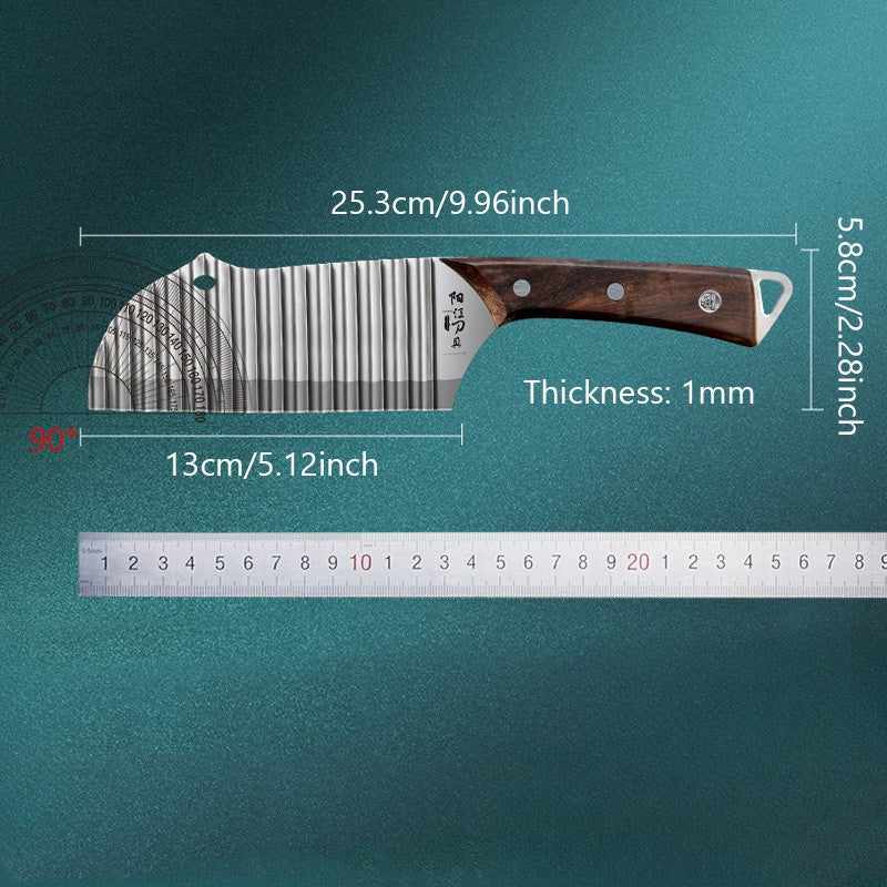 PLYS Potato Slicer Stainless Steel Sharp Wolf Tooth French Fry Cutting Knife Kitchen Multifunctional Wave Blade Potato Knife