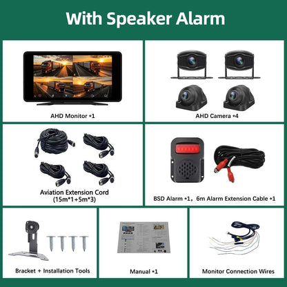 4 Channel 10.1 Inch Truck Bus Vehicle DVR MP5 With 4 PCS AHD 1080P Camera Surveillance Video Parking Recorder Monitor System Kit