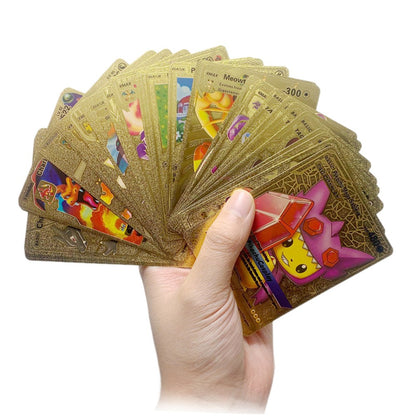 Cartas Pokémon Arco-Íris Douradas Prateadas Vmax GX Coleção de Cartas de Batalha Cartas de Treinador Espanhol Inglês Francês Brinquedos Infantis Presentes de Natal