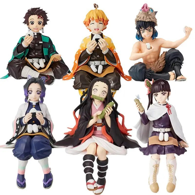10-15cm Anime Demon Slayer Figura Kamado Tanjirou Nezuko Sentado Postura Action Figure PVC Modelo Boneca Coleção Brinquedo Presente Crianças