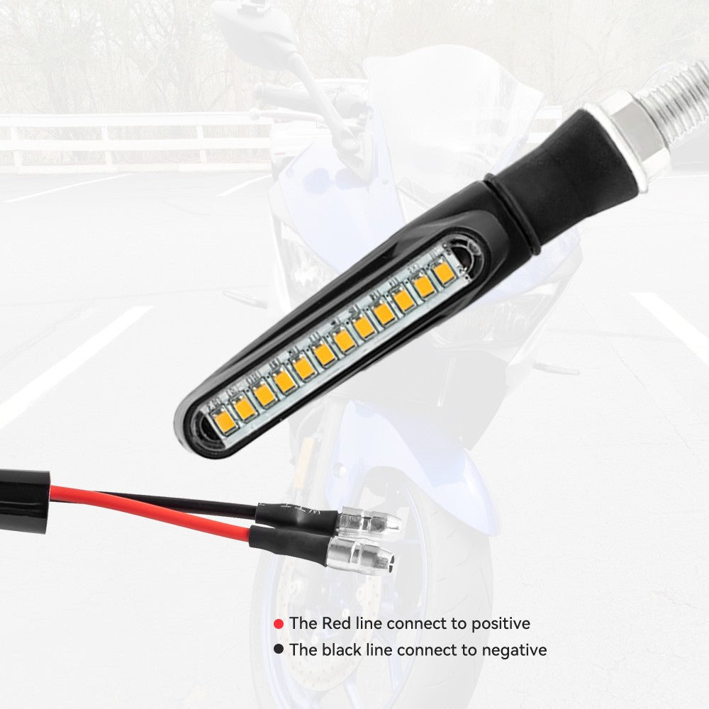 Piscas de Led para Motocicleta Indicadores de Direção Âmbar Piscante Luz de Freio Traseira Sinalizadora Lanterna DRL para Motocicleta 12V