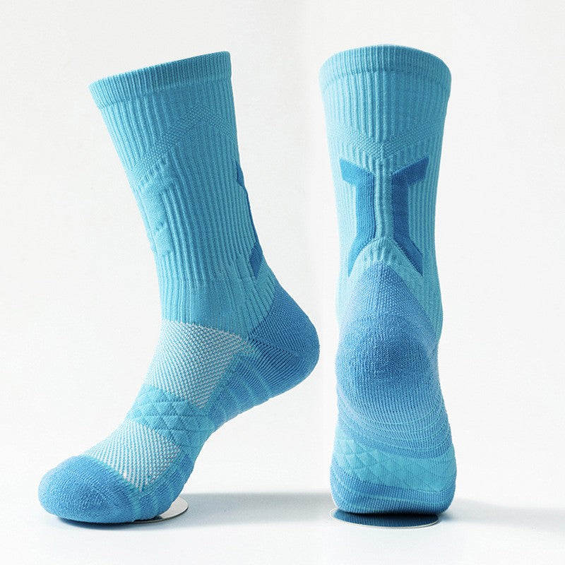 1/3 pairs professional men's basketball socks with thick towel bottom breathable sports socks men's long badminton socks
