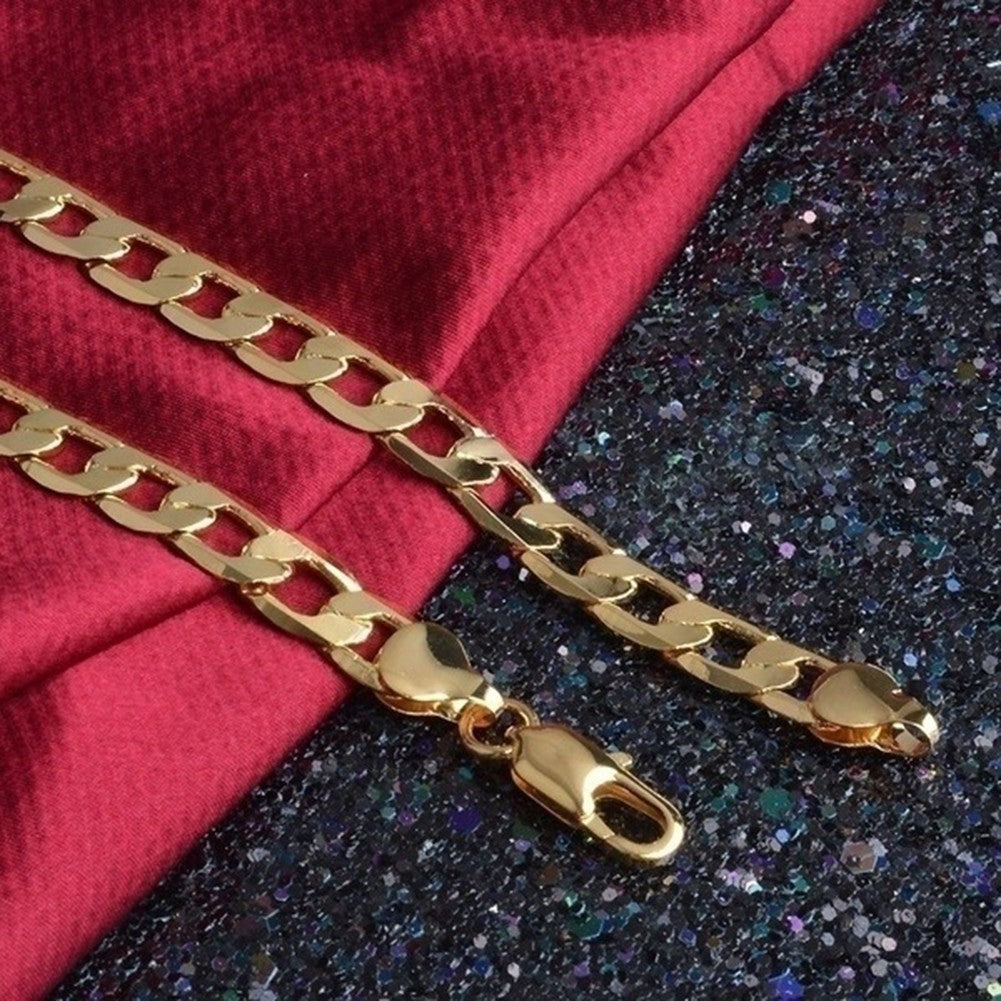 Colar Masculino de Ouro 18K Moda Masculina Colar de Ouro 18K Corrente Cubana Colar Para Homens Presentes de Joias