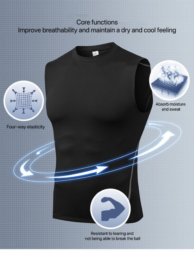 1pcs Men Vest Running Shirt Boys Soccer Shirts Men's Jersey Sportswear Mens Jogging Quick Dry Compression Fitness Top clothe