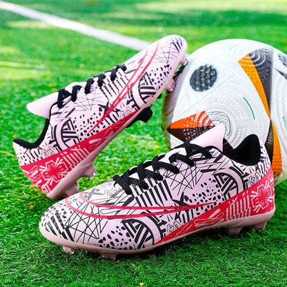 Men Soccer Shoes Adult Kids FG Football Boots Cleats Grass Training Turf Shoes Outdoor Non Slip Futsal Sneakers Unisex