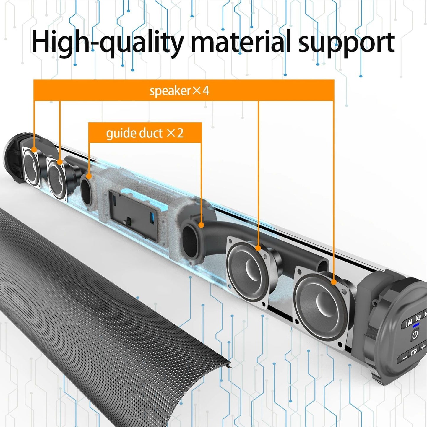 Echo Wall Portable Bluetooth Speaker 3D Stereo Surround Desktop Home TV Computer Outdoor Ultra Power Sound Projector Subwoofer