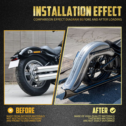 Capa de para-lama traseiro estendido de 6" para motocicleta Harley Softail 1986-2017 Fat Boy Breakout Low Rider FLFB FXLR FLDE FLSB