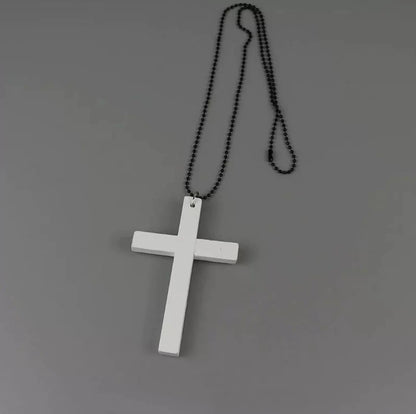 Personality Punk Trendy Cool Gothic Wood Cross Pendant NNecklace for Women Men Vintage Hip Hop Y2k Necklace Party Jewelry Gift