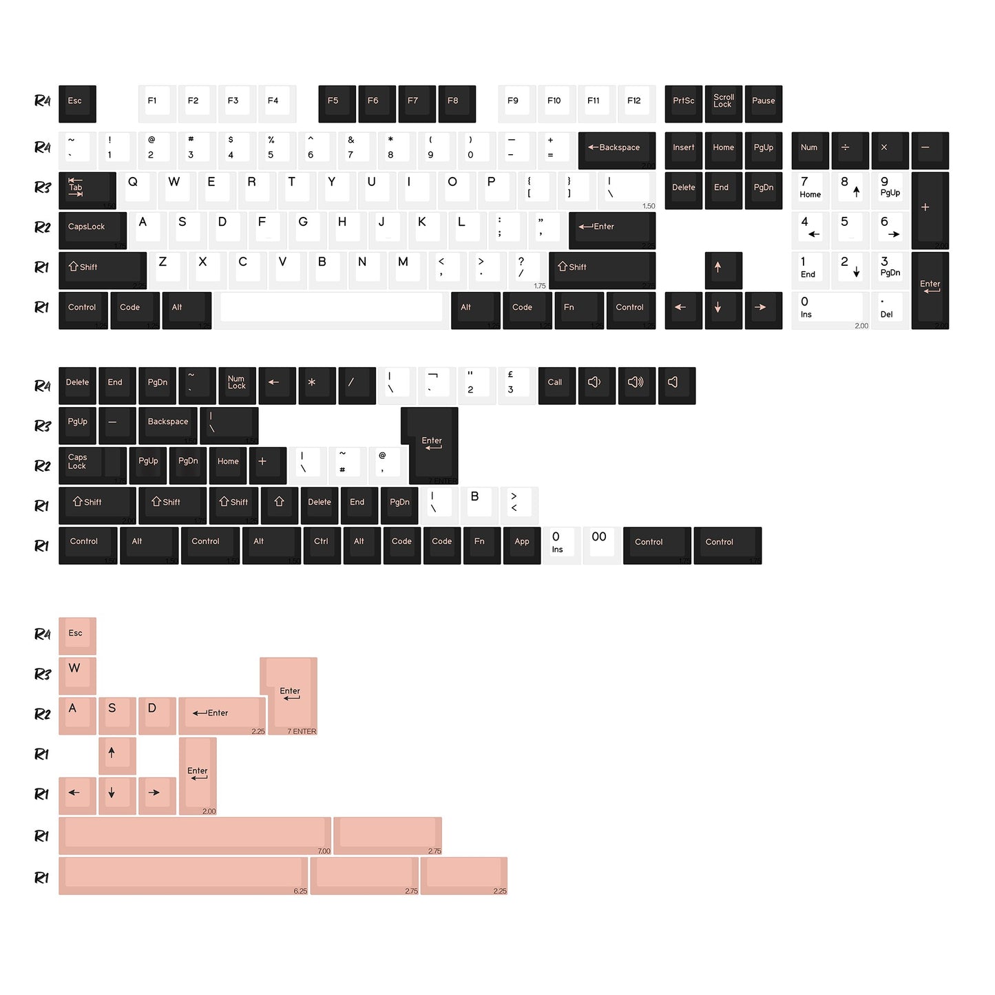 KBDiy GMK Jamon Keycap Red Retro PBT ISO Double Shot Cherry Profile Keycaps For MX Switches 60 Mechanical Keyboard Gamer Key Cap
