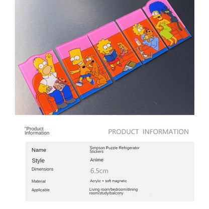 Ímã de Geladeira Homer Simpson Decoração Criativa Bonito Desenho Animado Quadro de Mensagens Adesivo de Geladeira Presentes Decoração de Casa