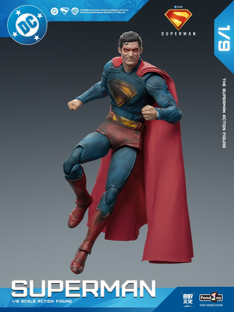 2025 Boneco de Ação Original Fondjoy David Corenswet Superman 1/9 Novo Boneco Superman Articulado em PVC Brinquedo Infantil Presente para Menino