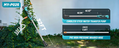 Seesii Cordless Stick Water Transfer Pump Handheld Portable Utility Sump Pump 3/4" Outlet for Pool/Garden/Pond/RV/Boat Draining