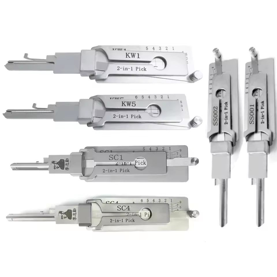 SS001 Stainless Steel Precision Tool 2 In 1 Key Decoder Hook & Pick Set O-ring Pickup Hand Tool Kit Maintenance Repair Tool Set