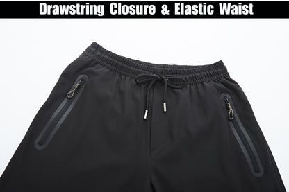 TACVASEN Outdoor Pants Men Quick Dry Straight Running Hiking Pants Elastic Lightweight Yoga Fitness Exercise Sweatpants Joggers