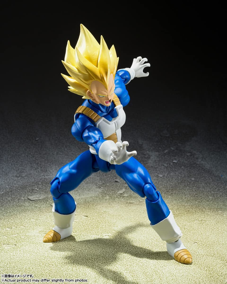 EM ESTOQUE Boneco de Ação Original Dragon Ball Z S.H.Figuarts Super Saiyajin Vegeta Despertando o Super Saiyajin com Sangue para Coleção