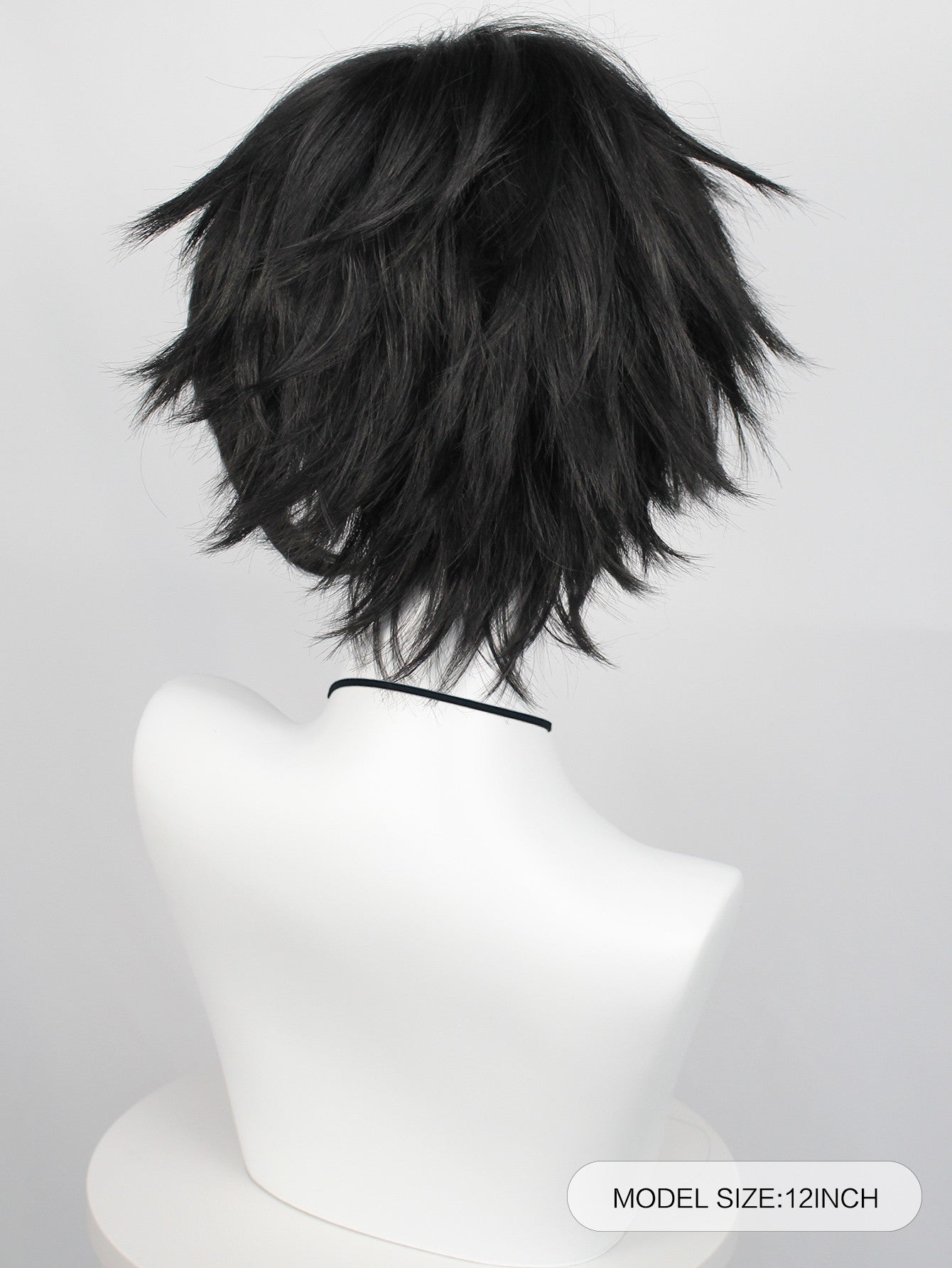 Peruca Curta Lisa Masculina Sintética - Preta, Perfeita para Halloween, Natal, Eventos de Cosplay, Festas a Fantasia