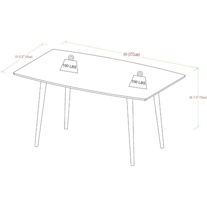 6 Person Mid Century Modern Wood Hairpin Rectangle Dining Room Kitchen Table Set Dining Chairs, 60 Inch