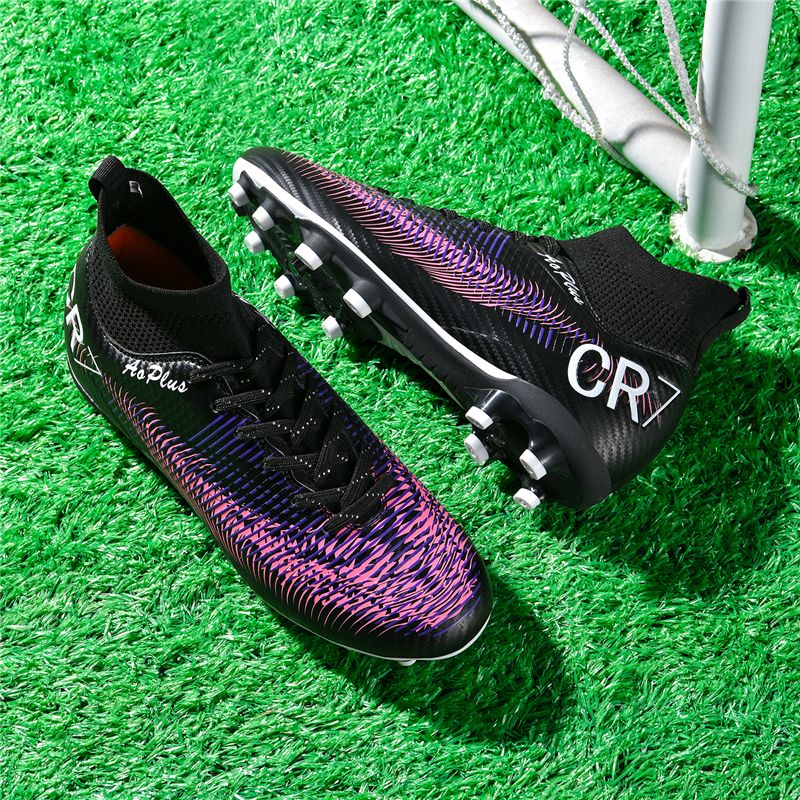 New Men Soccer Shoes Long Spikes Outdoor Sport Training Football Boots Cleats Adult Non Slip Boys Breathable Match Comfortable