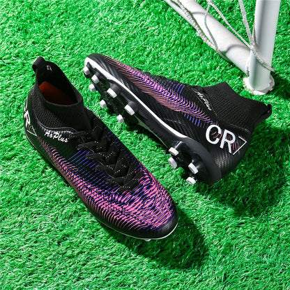 New Men Soccer Shoes Long Spikes Outdoor Sport Training Football Boots Cleats Adult Non Slip Boys Breathable Match Comfortable